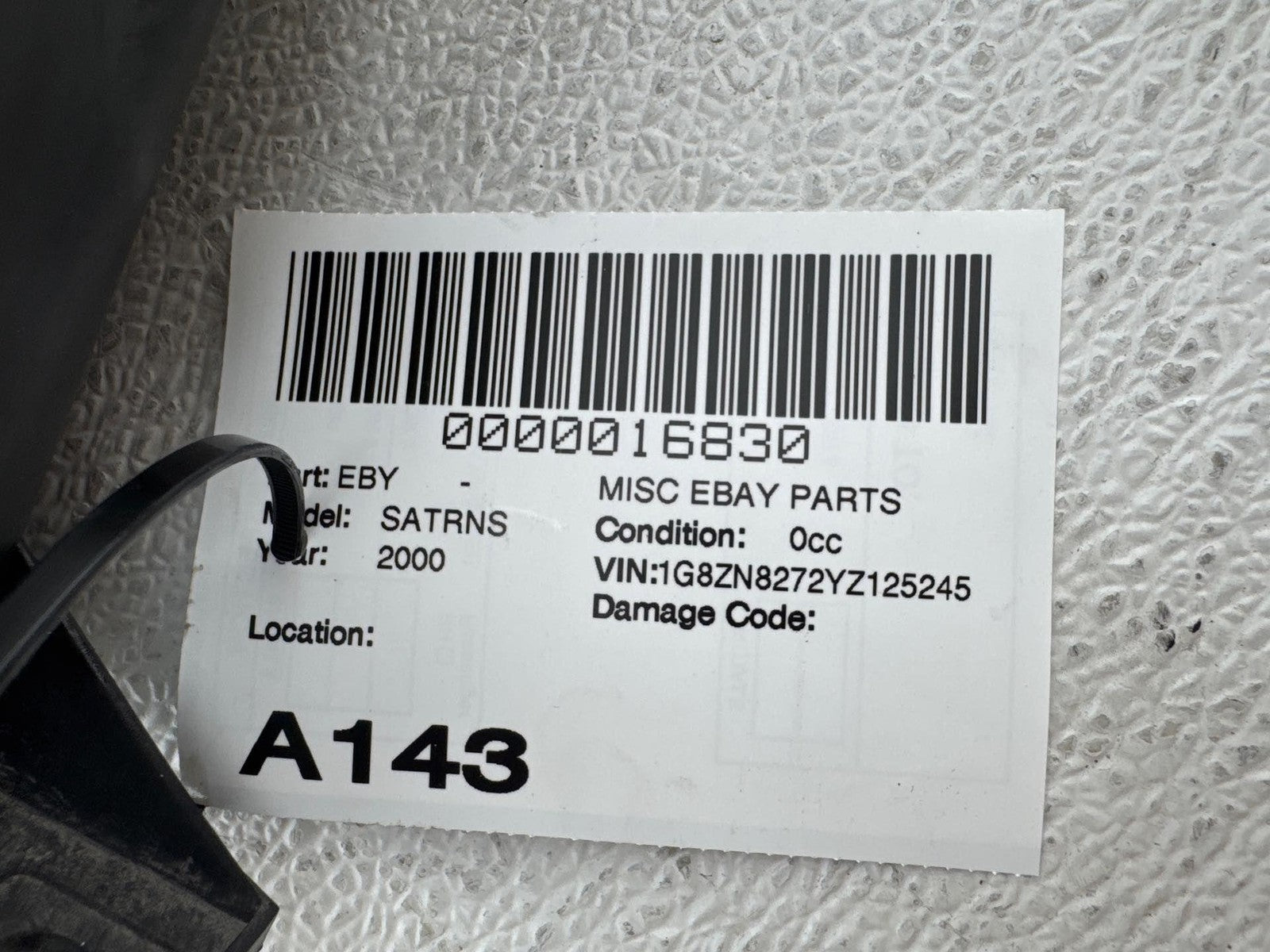 00-02 Saturn S Sw2 Duct Asmradiator Air Inlet 21031127