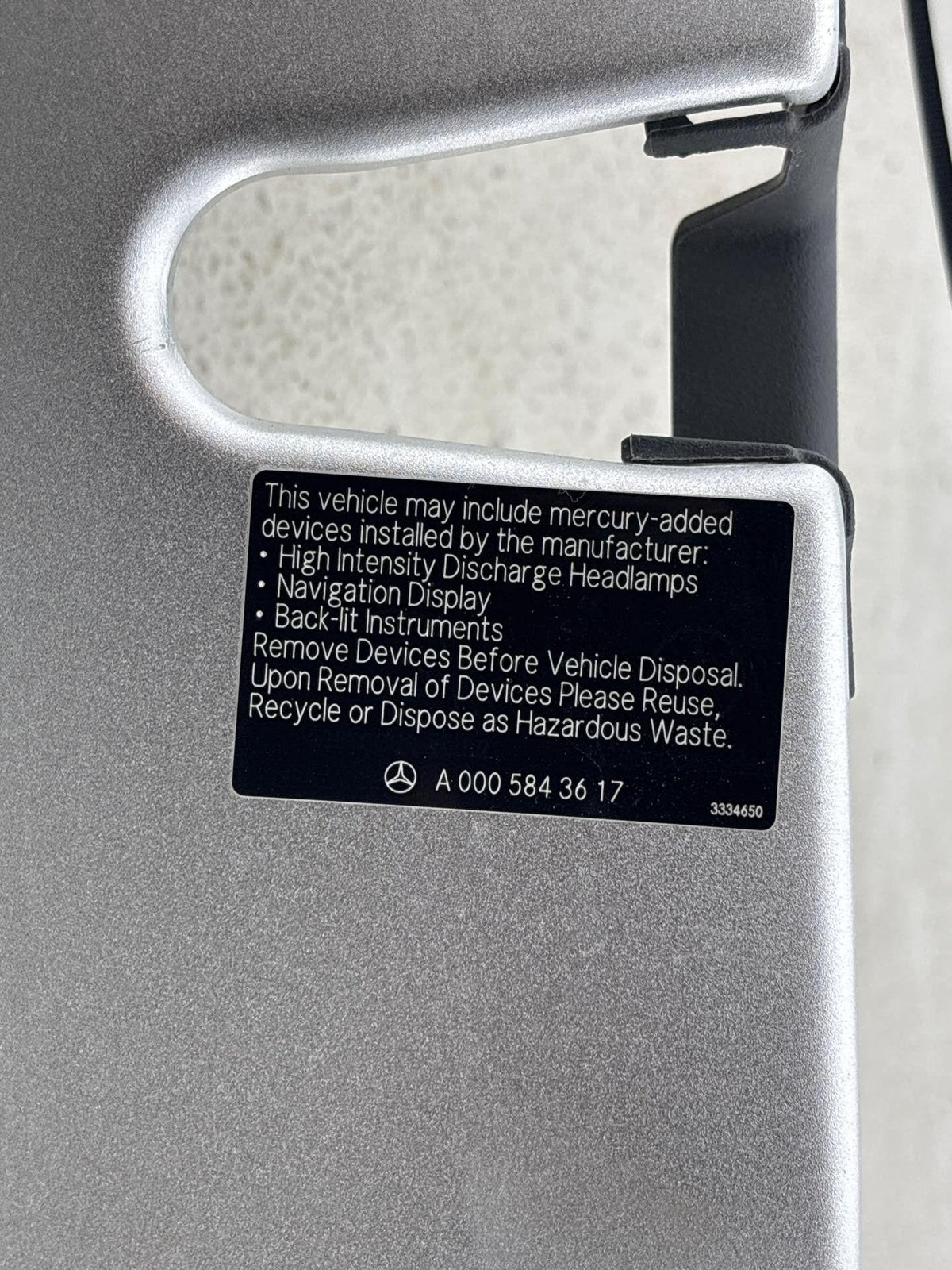 03-12 Mercedes R230 Sl600 Left Driver Side Door Panel Edge Trim Oem