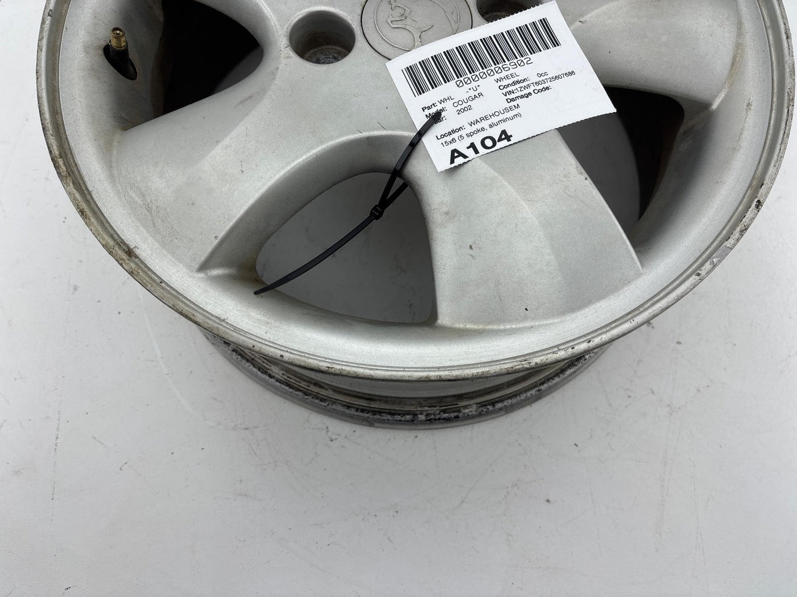 1999-2002 Mercury Cougar Rim Wheel 15''X6J 5 Spoke Factory Silver Oem F8Rz1007Ca