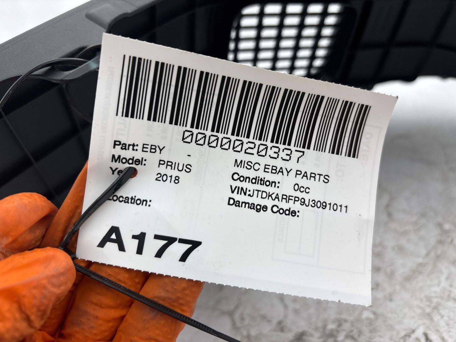 17-20 Toyota Prius Prime Rear Right Side Under Seat Battery Cover Trim Panel OEM