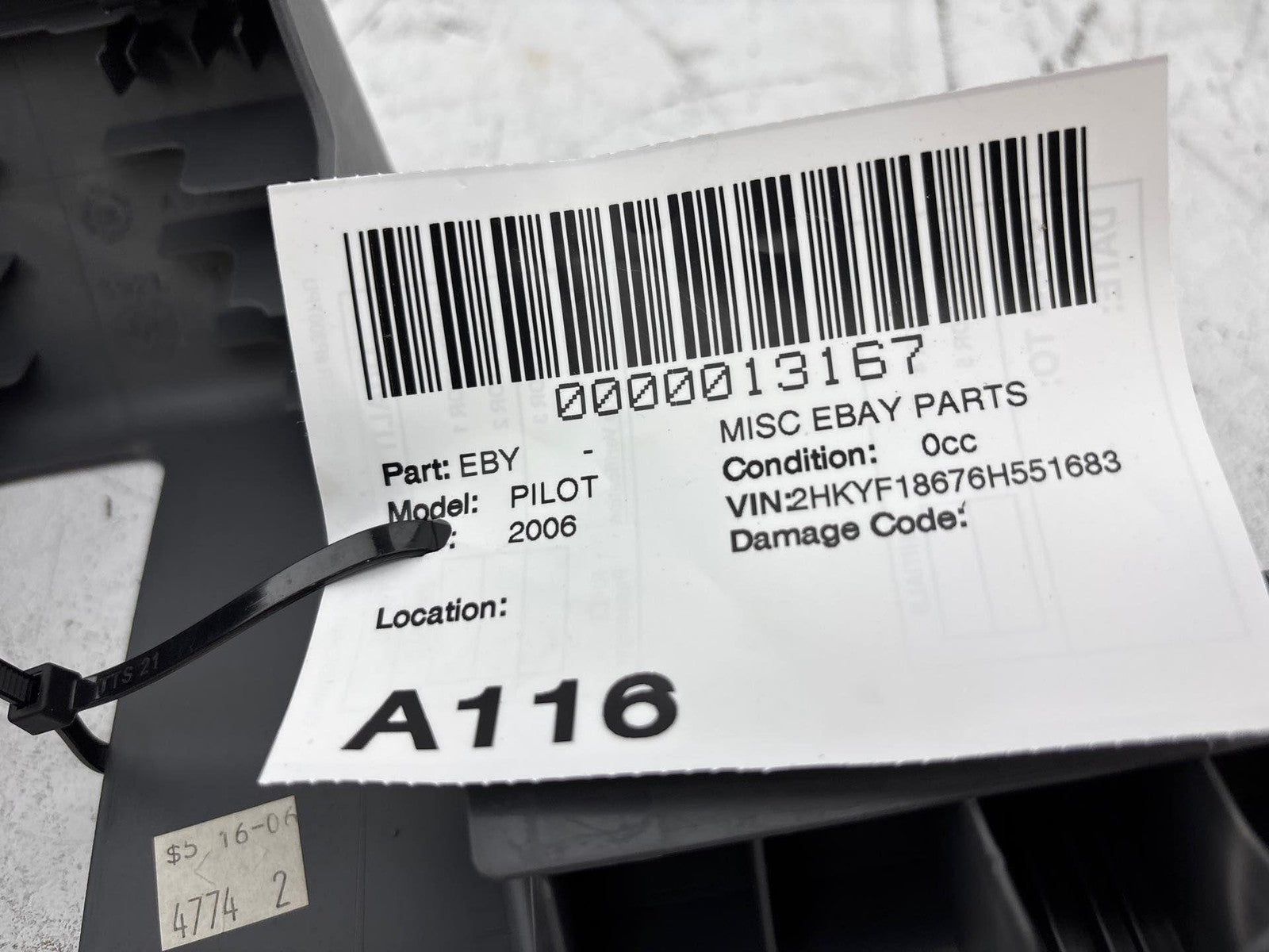 05-08 Honda Pilot Driver Front Seat Rear Track Cover Oem 81596-S3V-A410