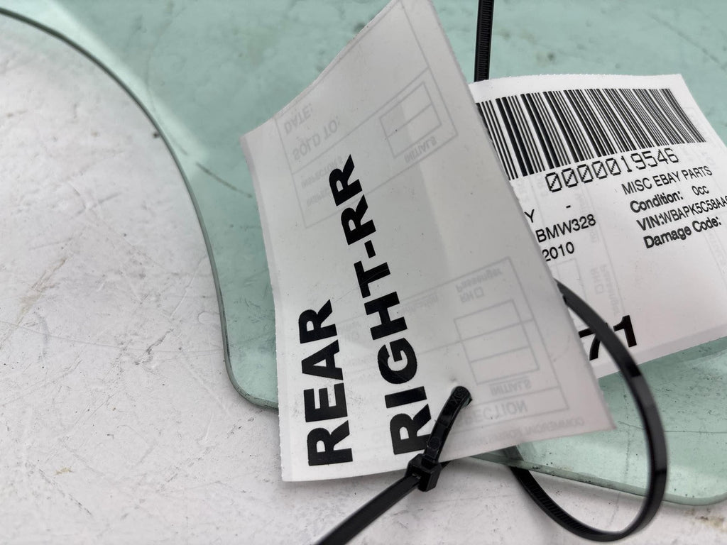 07-11 Bmw 328I 355I E90 Rear Right Passenger Side Door Window Glass Oem