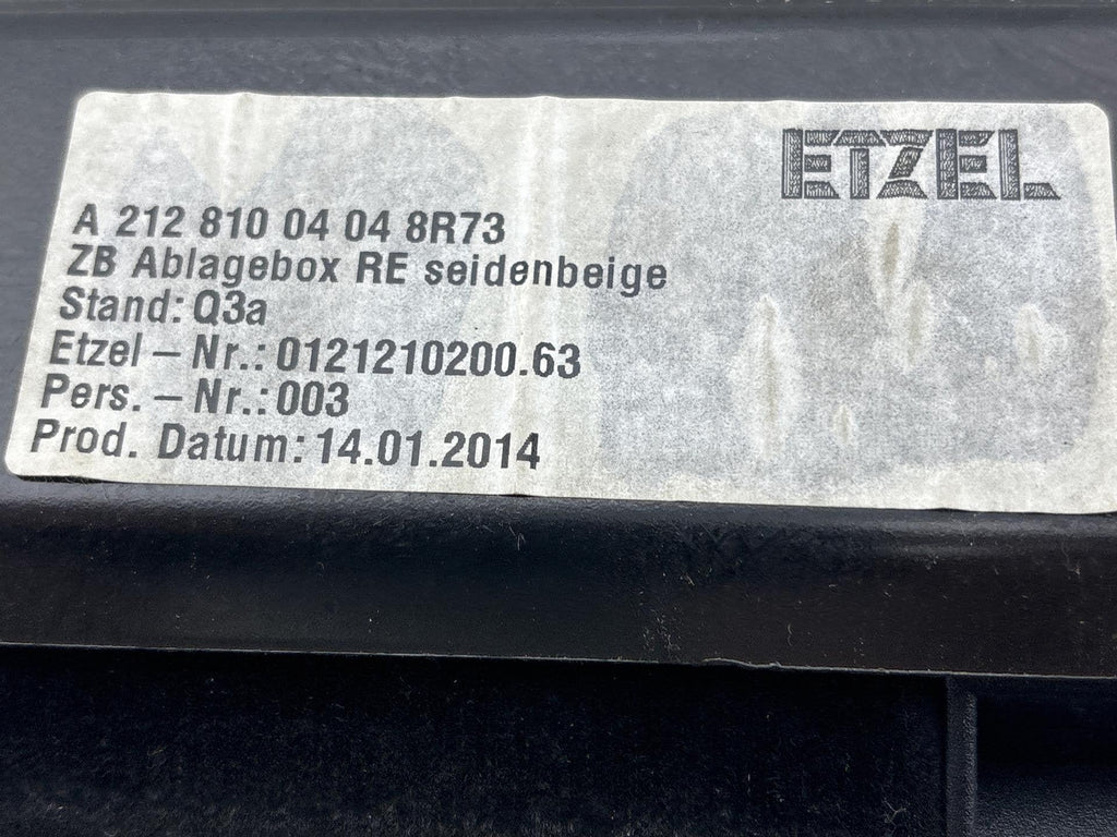 10-16 Mercedes E350/ E550 Front Right Pass Seat Storage Compartment Box