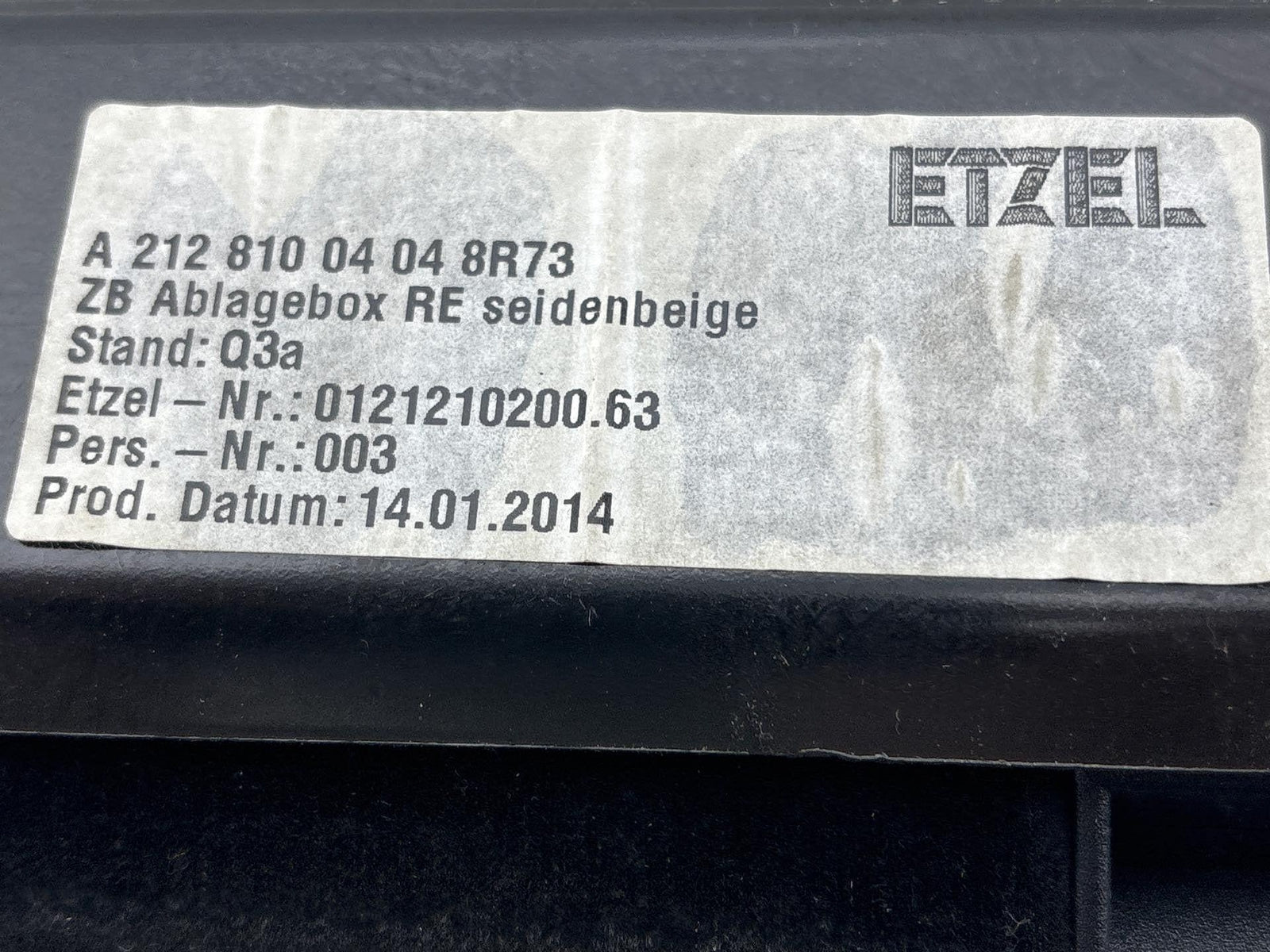 10-16 Mercedes E350/ E550 Front Right Pass Seat Storage Compartment Box