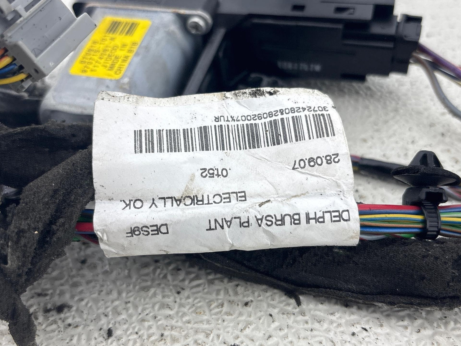 08-16 Volvo Xc70 Rear Left Driver Side Door Wire Harness & Motorom