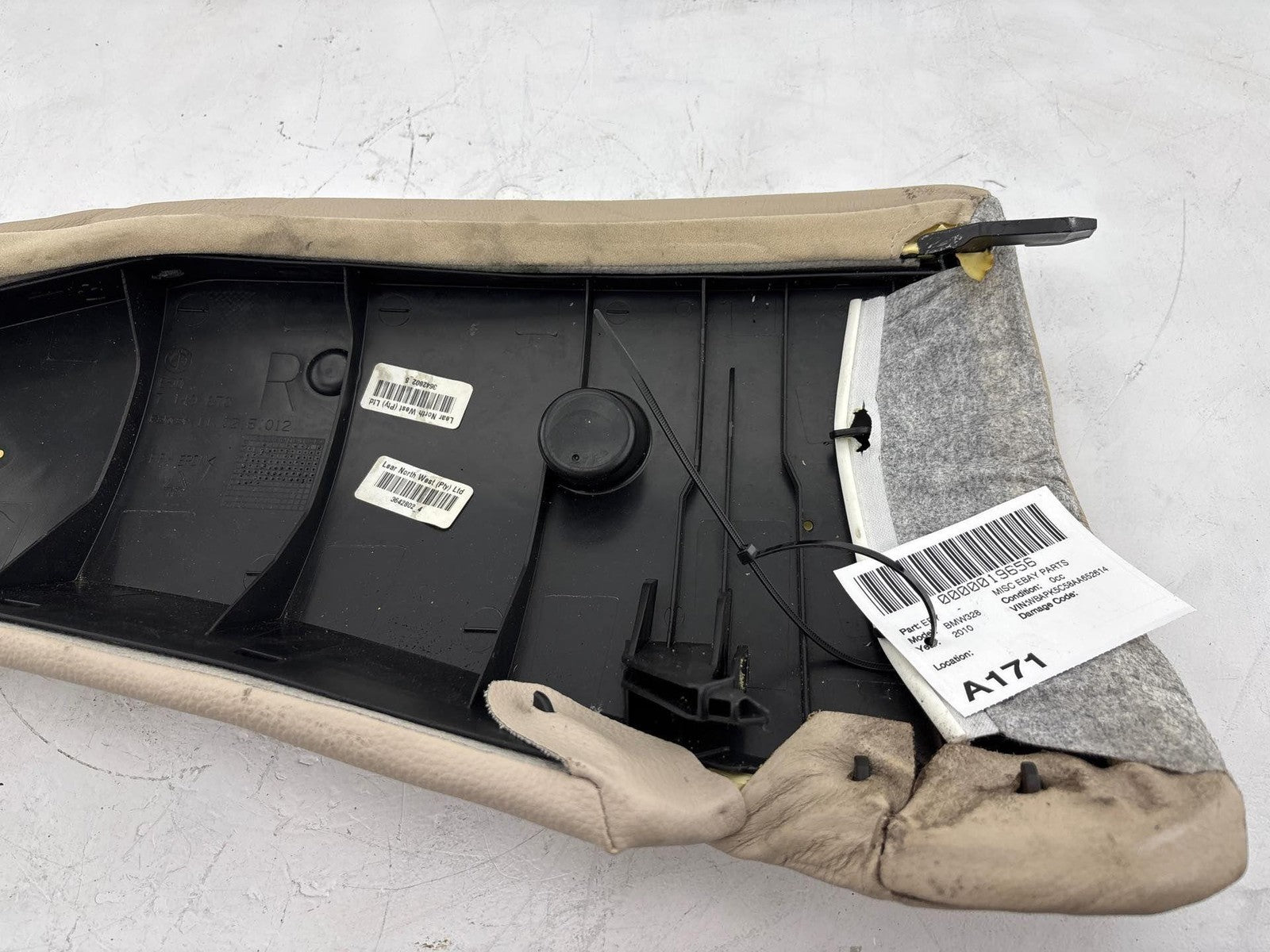 07-13 Bmw 328 335 E90 Rear Right Passenger Seat Bolster Leather Oem