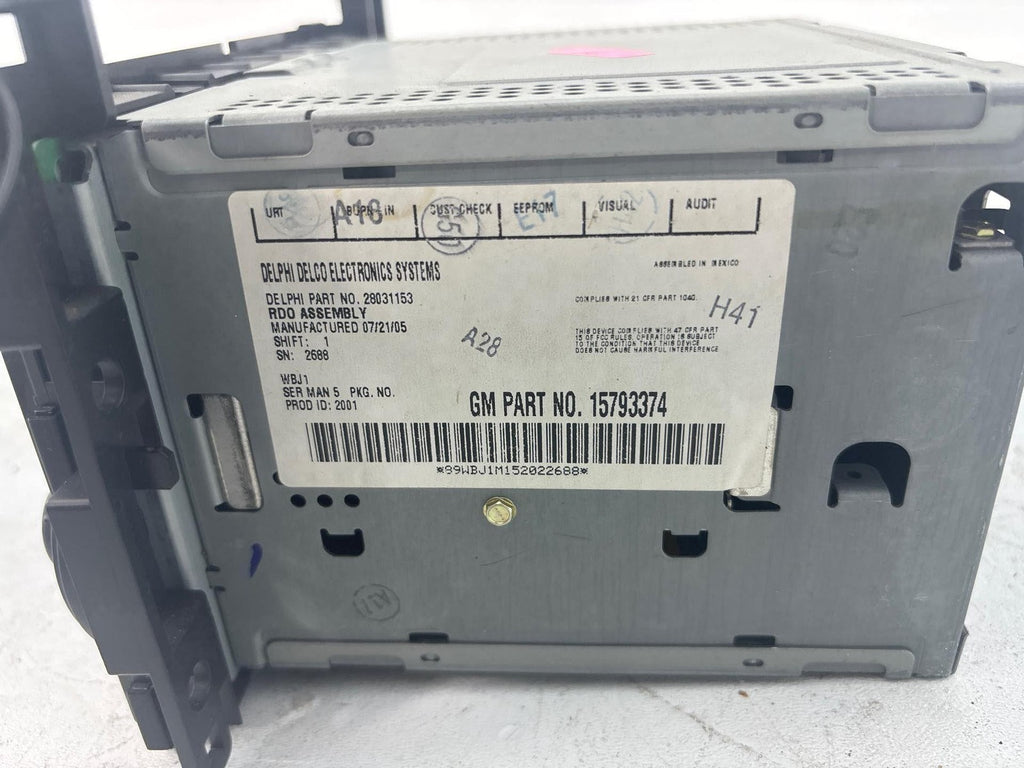 04-05 Chevrolet Malibu Oem Radio Xm Am Fm Cd Receiver 15793374