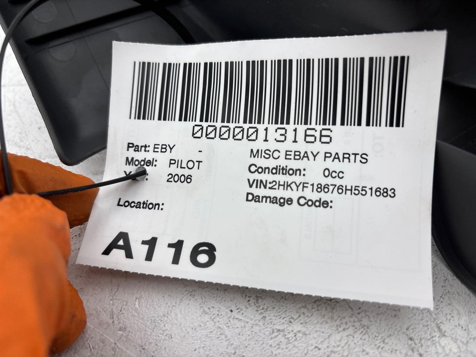 05-08 Honda Pilot Front Left Seat Rear Supprt Trim Oem 81596-S3V-A410