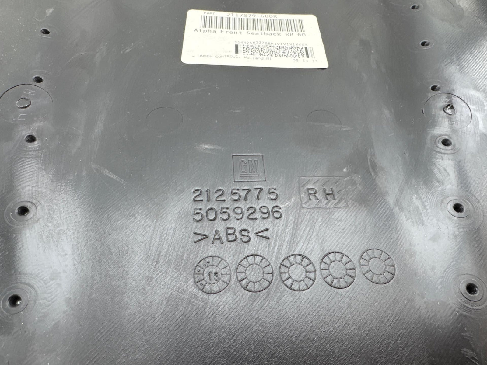 14-19 Cadillac Cts Front Right Seat Rear Cushion Panel Oem 2125775