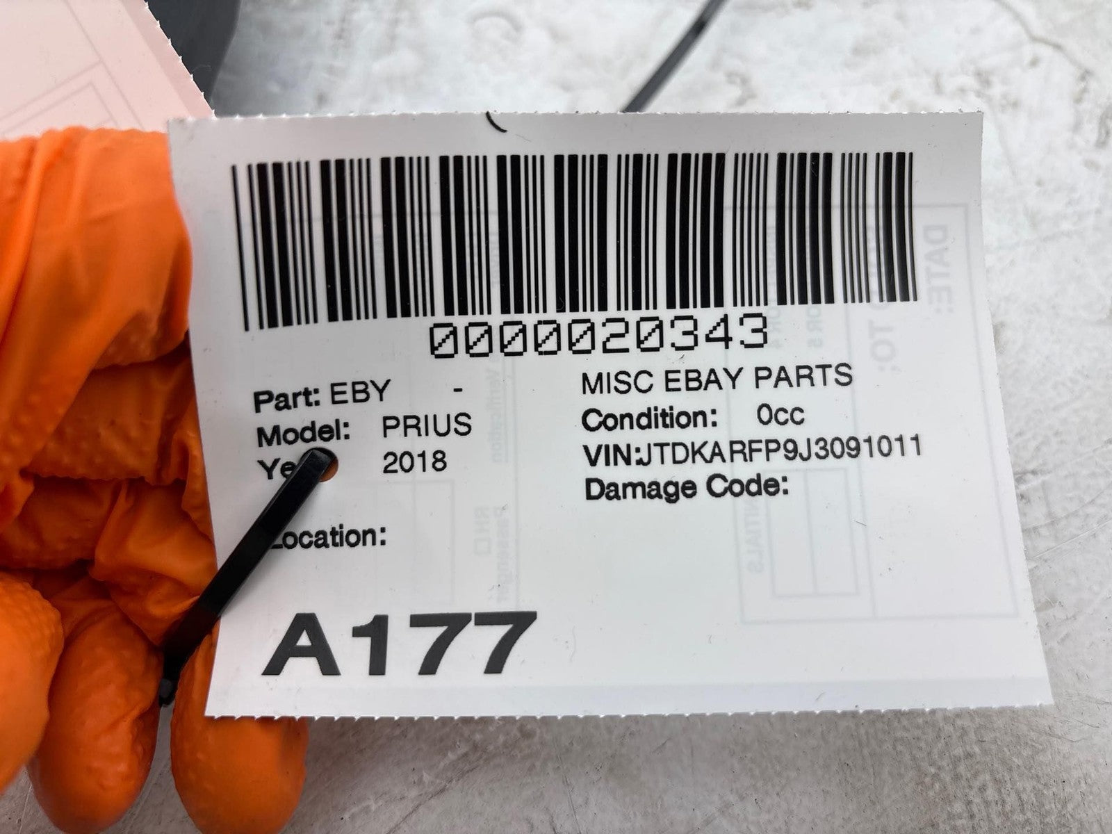 17 - 19 Toyota Prius Prime Rear Center Console Armrest Right Side Panel Trim OEM