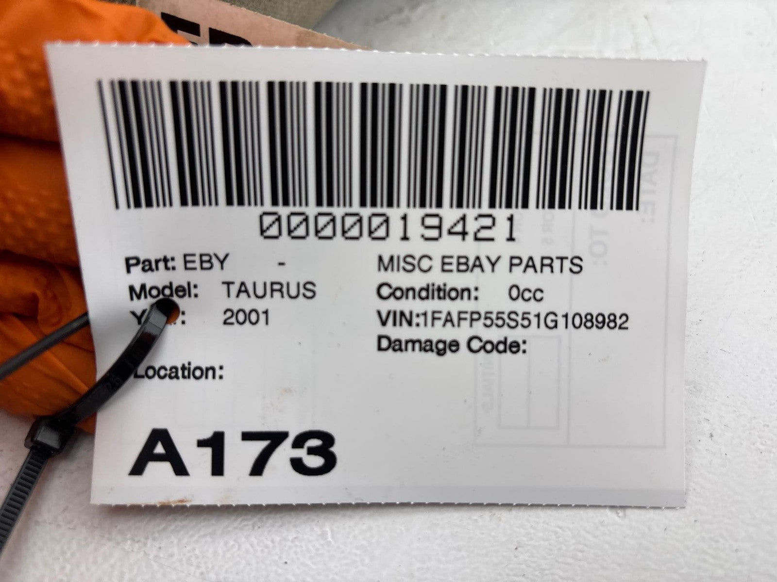 2000-2002 Ford Taurus Front Right Lower Seat Bottom Cushion Oem