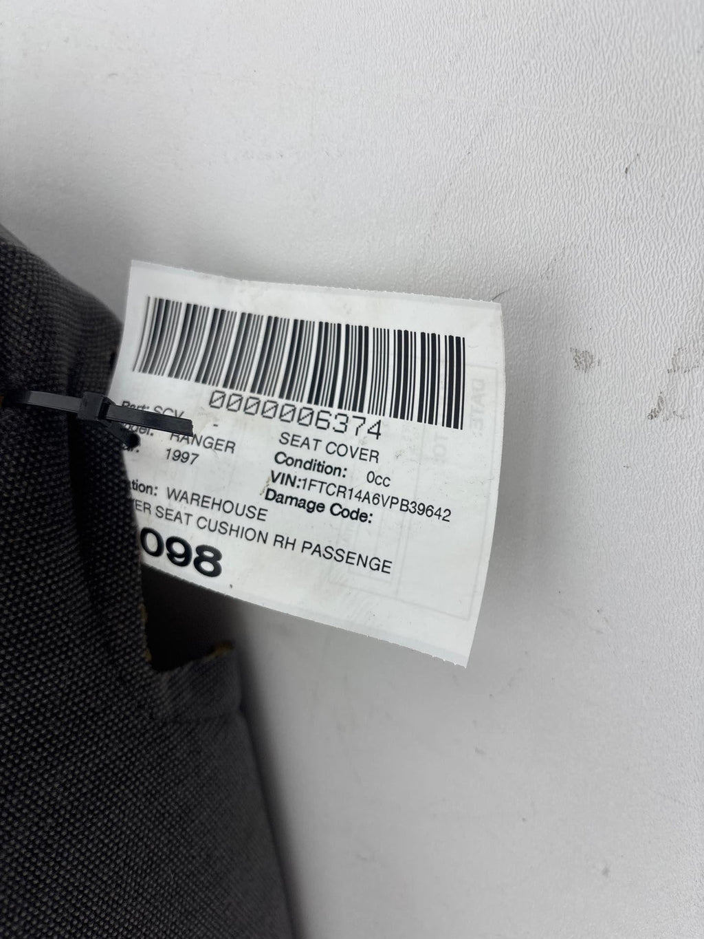 1995-1997 Ford Ranger Front Left Lower Seat Bottom Cushion OEM