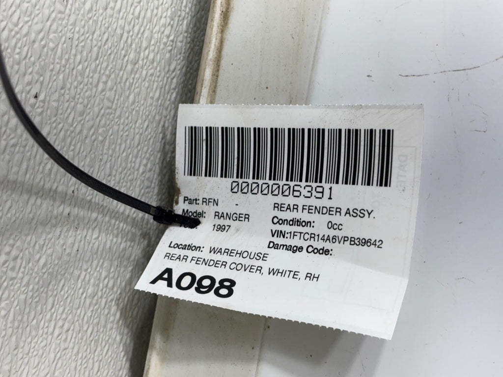 1993-1997 Ford Ranger Rear Right Frame Fender Cover Oem