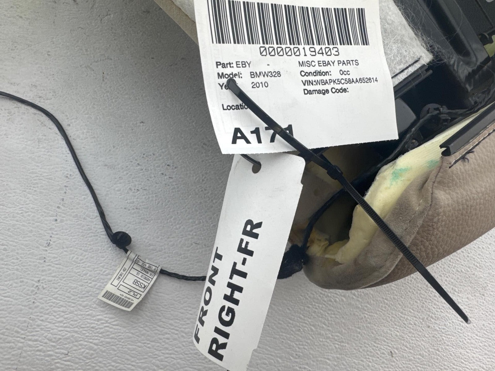 06-12 Bmw 335I 328I E90 Front Right Passenger Side Upper Seat Cushion Oem