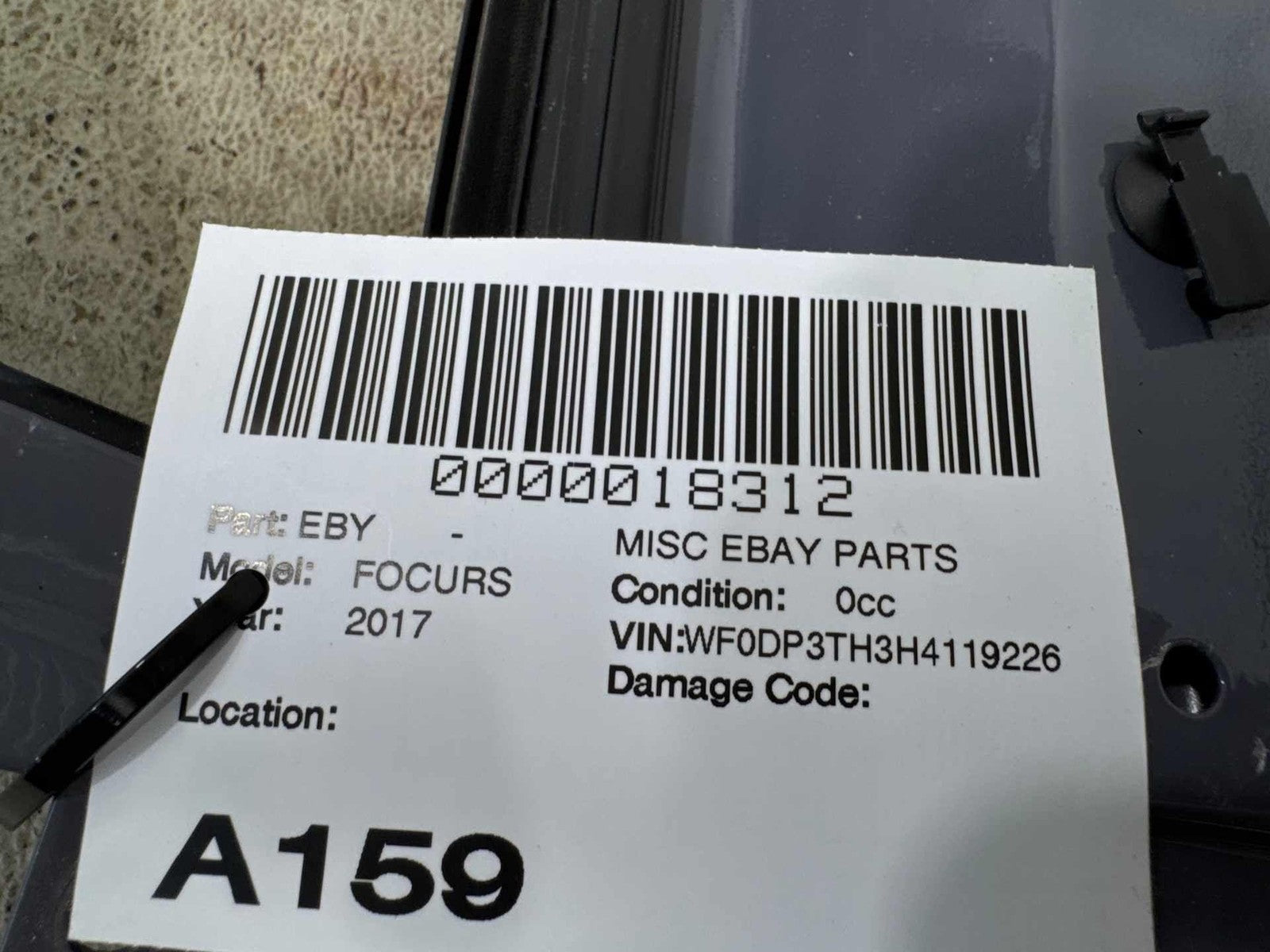 16-18 Ford Focus Rs Front Right Door Shell Panel Oem