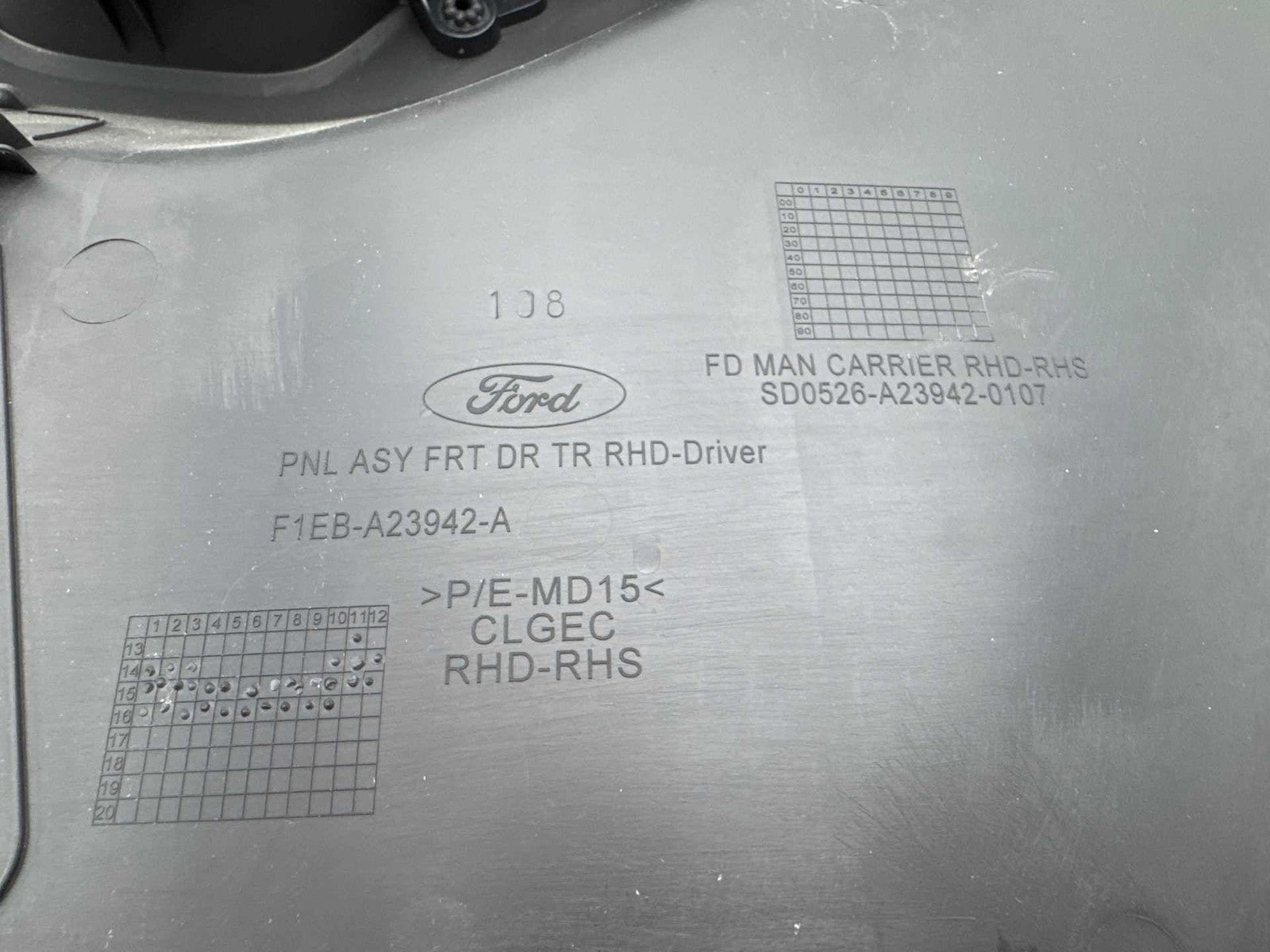 16-18 Ford Focus Rs Front Right Door Panel Trim Cover Oem