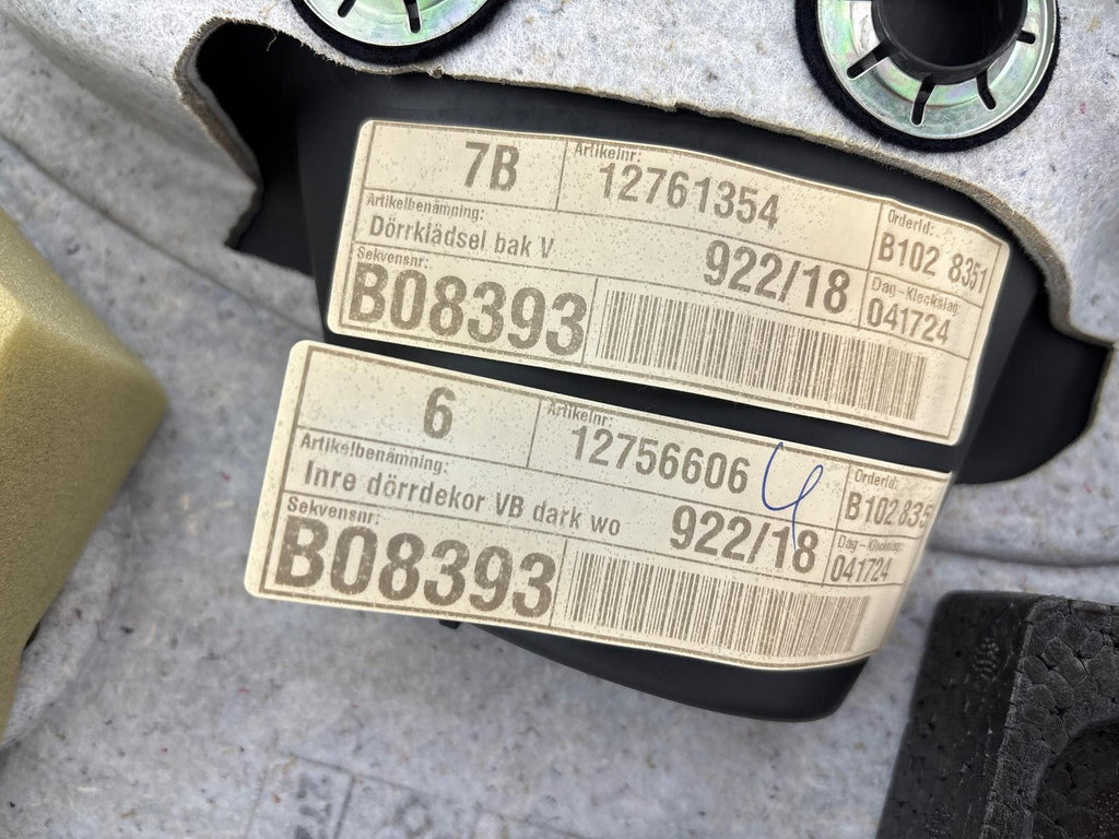 1999-2010 Saab 9-5 Aero Driver Left Rear Door Trim Panel Card