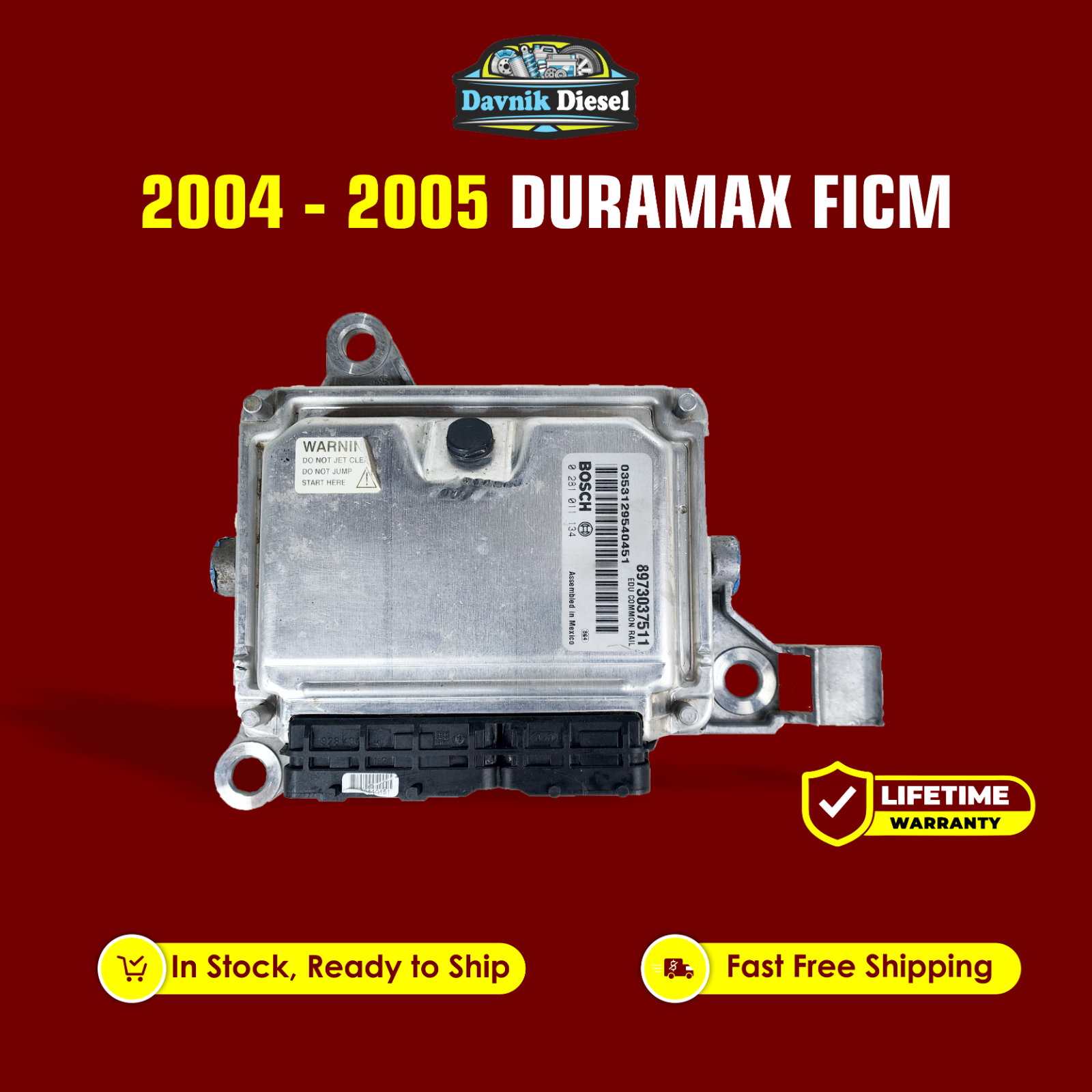 04-05 Chevy Silverado GMC Sierra DURAMAX 6.6 FICM LLY 8973037513 8973037511 .