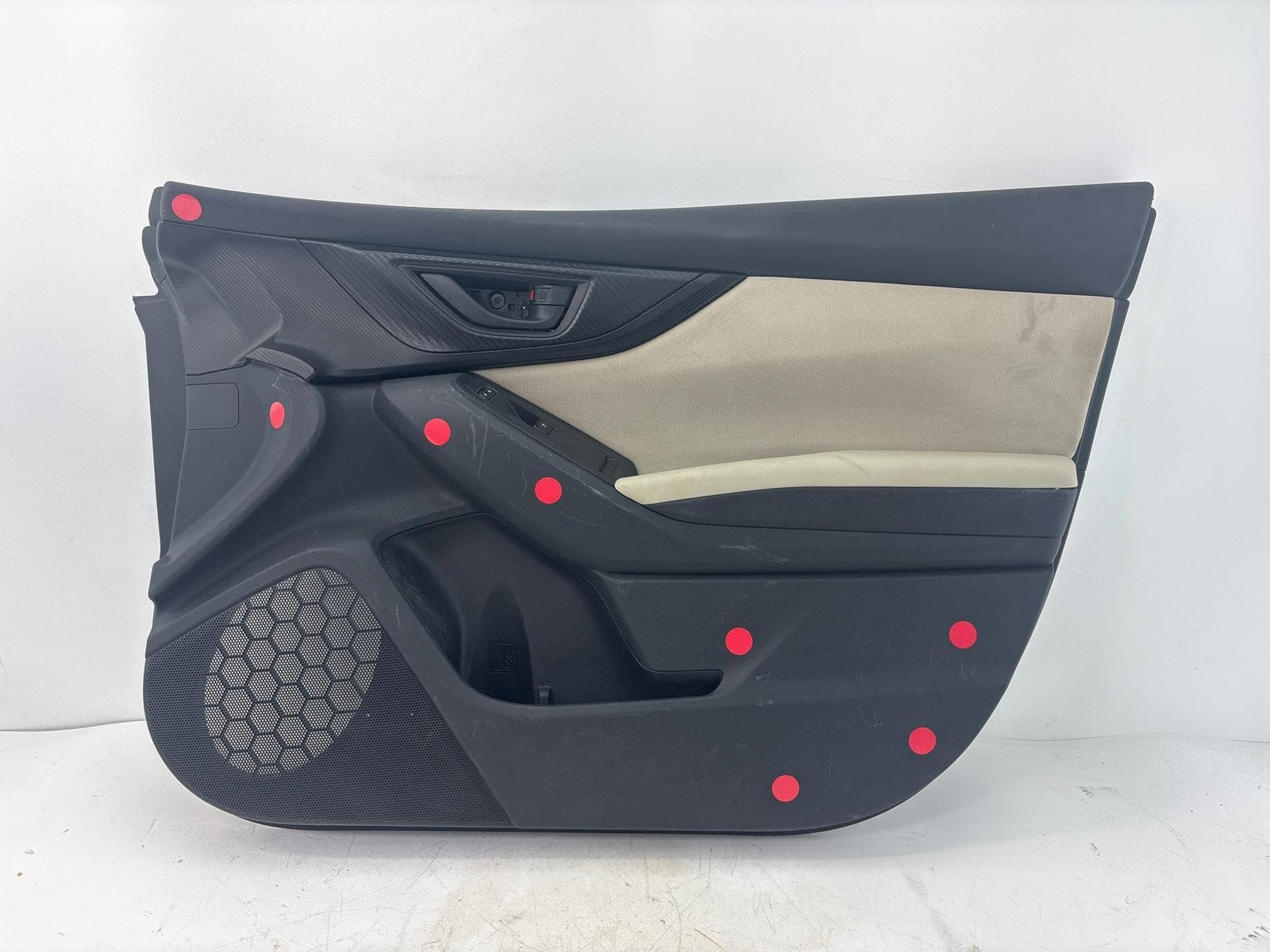 17-21 Subaru Impreza Front Door Trim Panel Right Passenger Side Beige/Black Oem