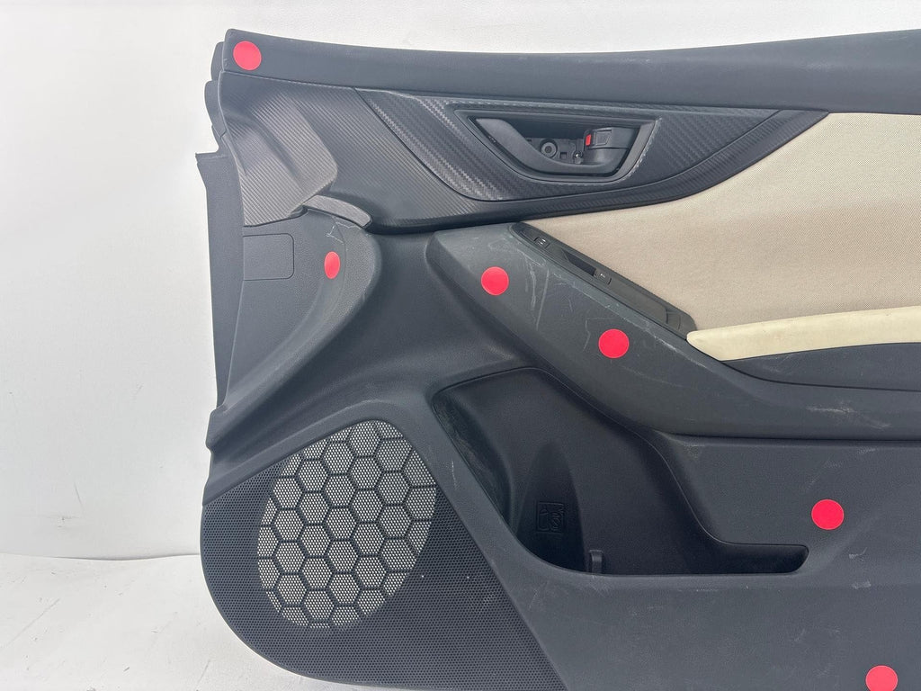 17-21 Subaru Impreza Front Door Trim Panel Right Passenger Side Beige/Black Oem