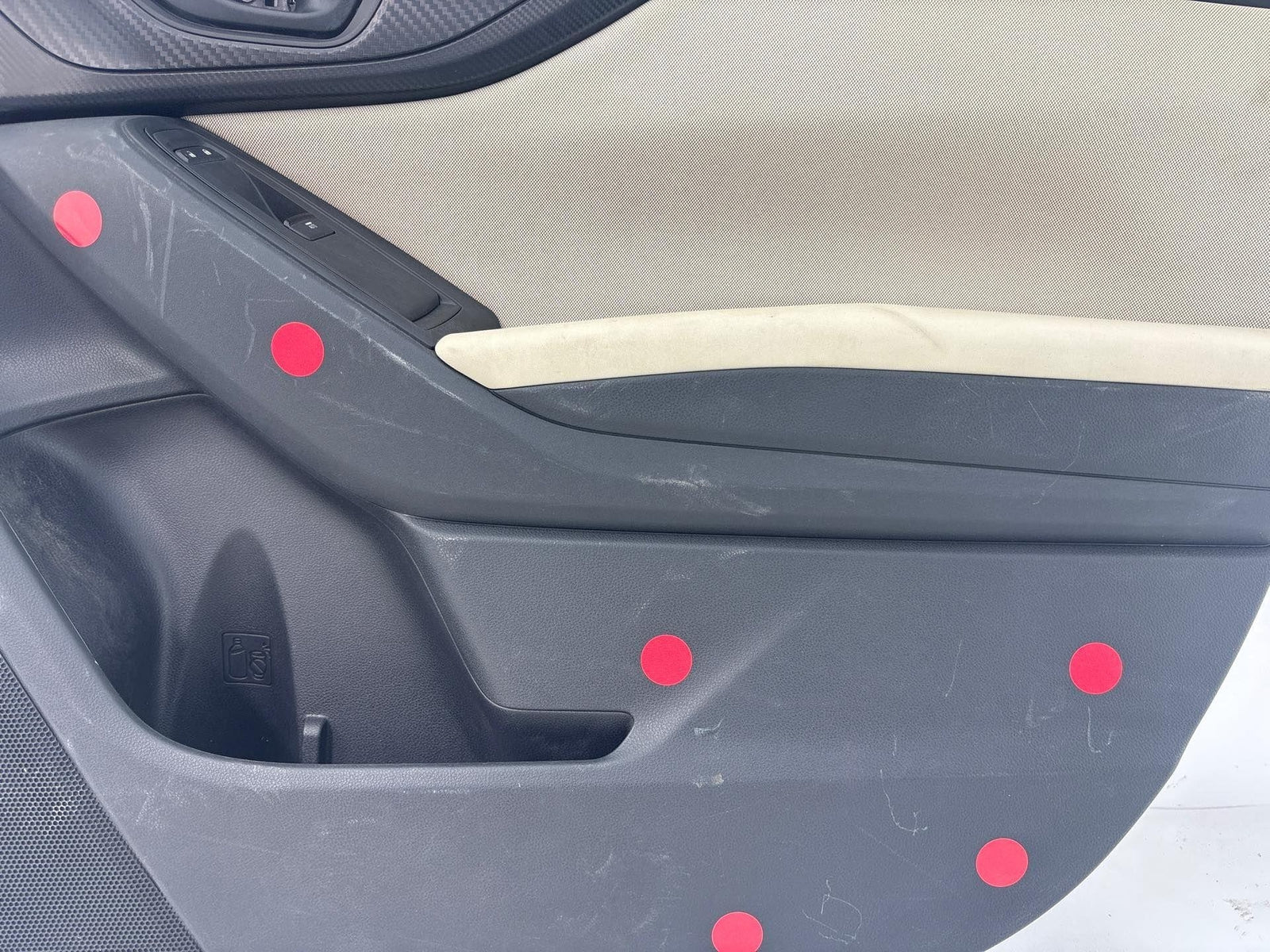 17-21 Subaru Impreza Front Door Trim Panel Right Passenger Side Beige/Black Oem