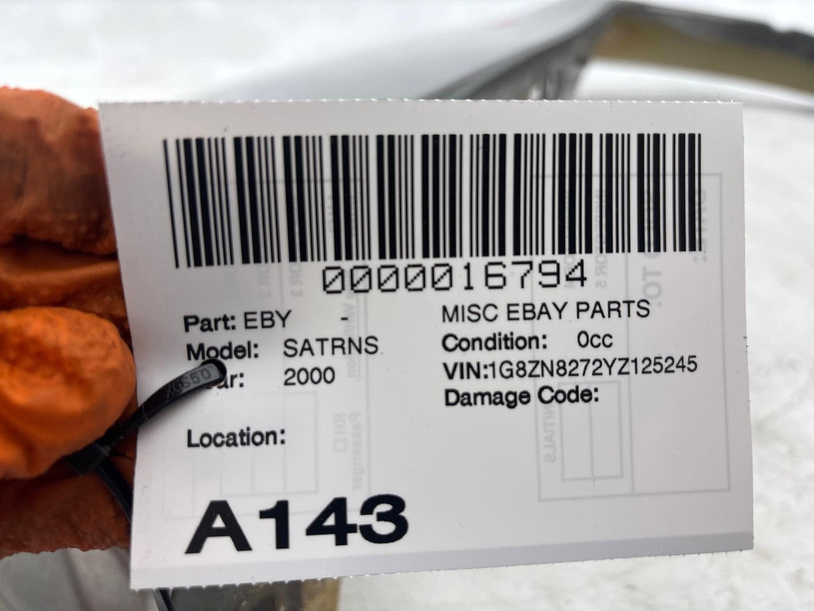 00-01 Saturn Sw2 Rear Passenger Side Quarter Fender Cover Panel Oem