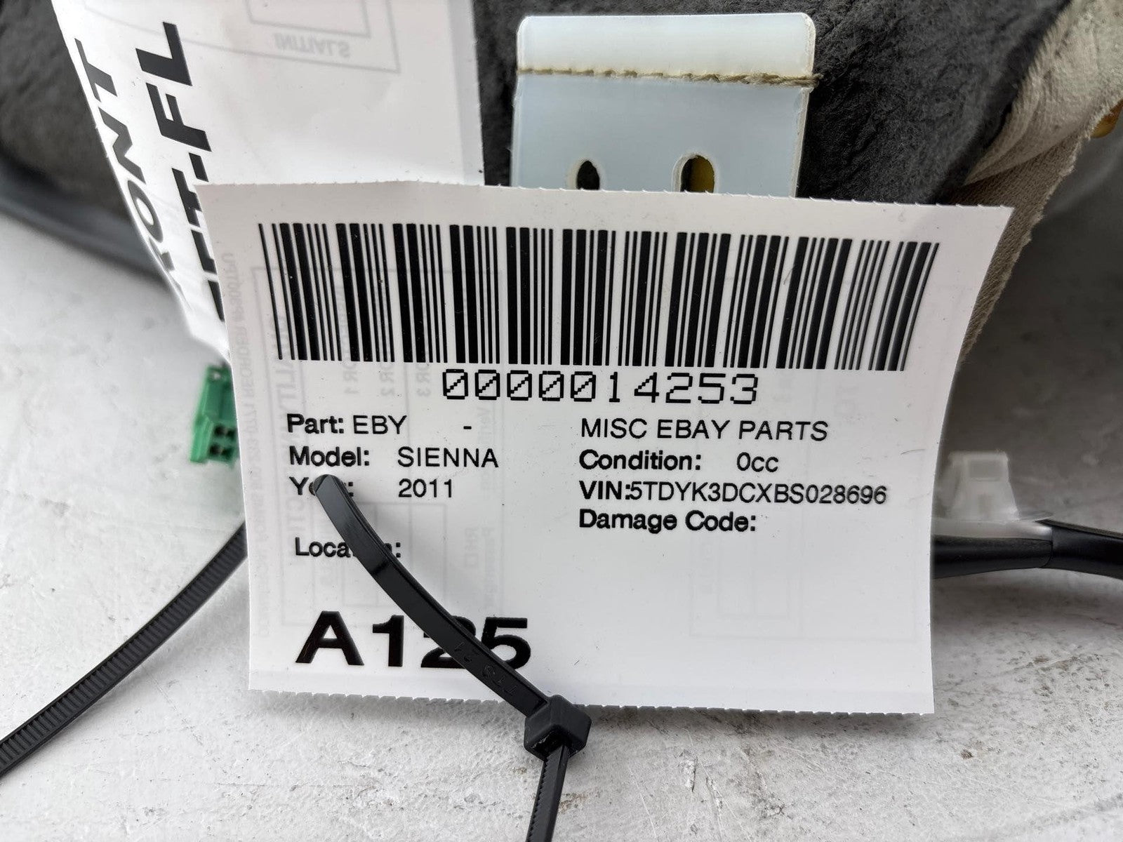 2011-2020 Toyota Sienna Front Seat Left Lower Cover/Cushion Only