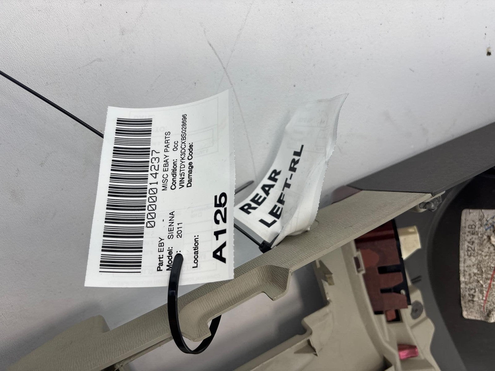 2011-2014 Toyota Sienna Rear Left Sliding Door Trim Panel Tow Tone