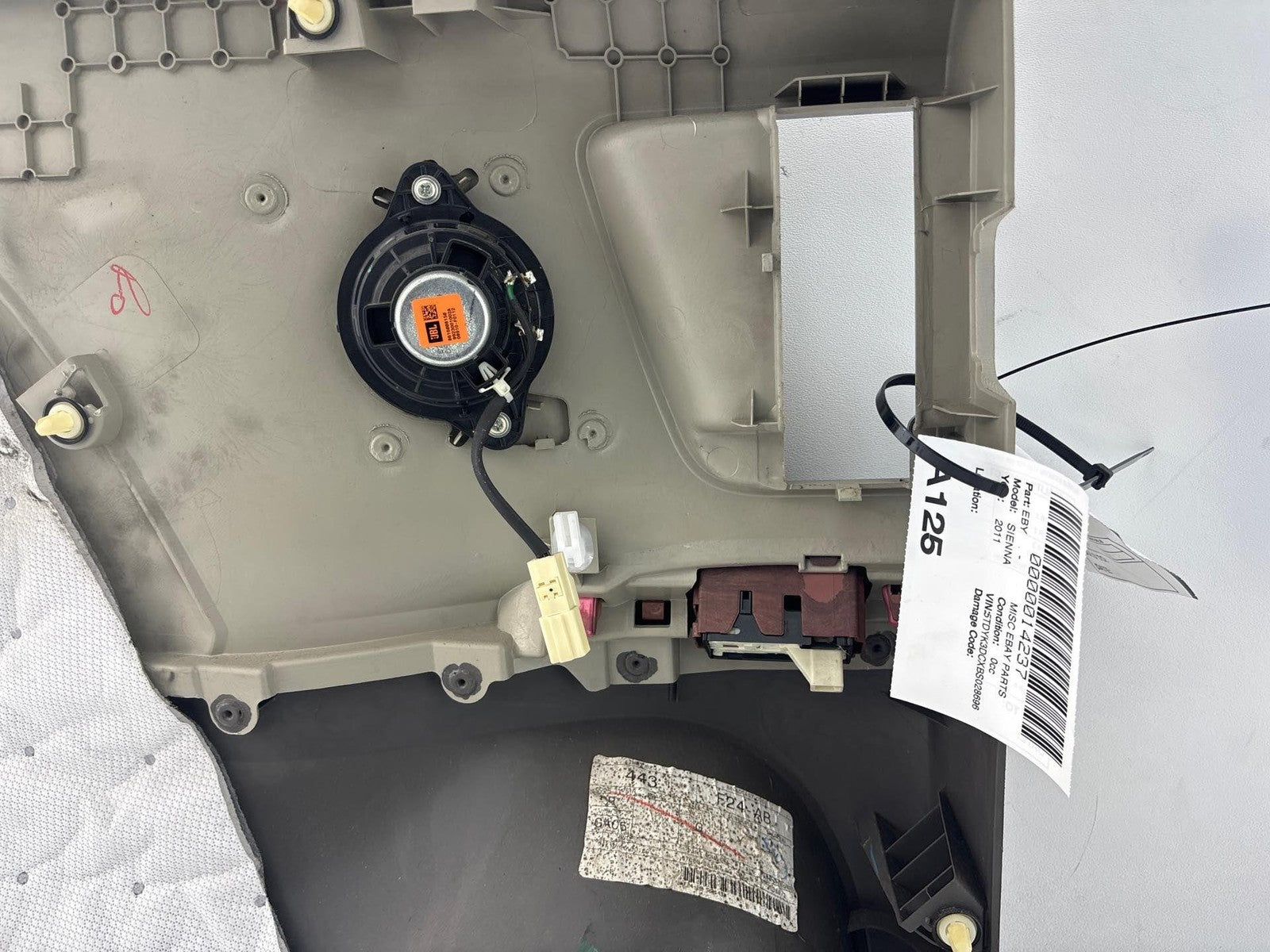 2011-2014 Toyota Sienna Rear Left Sliding Door Trim Panel Tow Tone