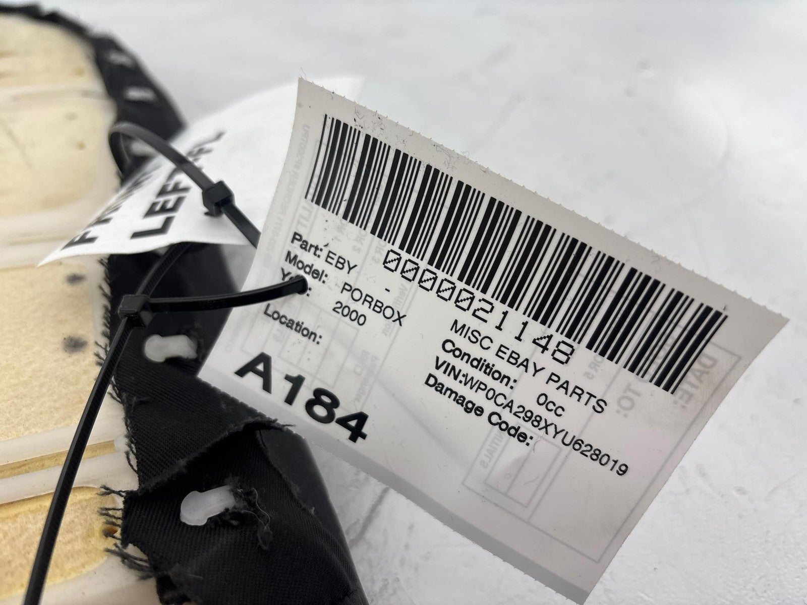 1997-2004 Porsche Boxster Front Left Side Upper Seat Backrest Cushion Black OEM