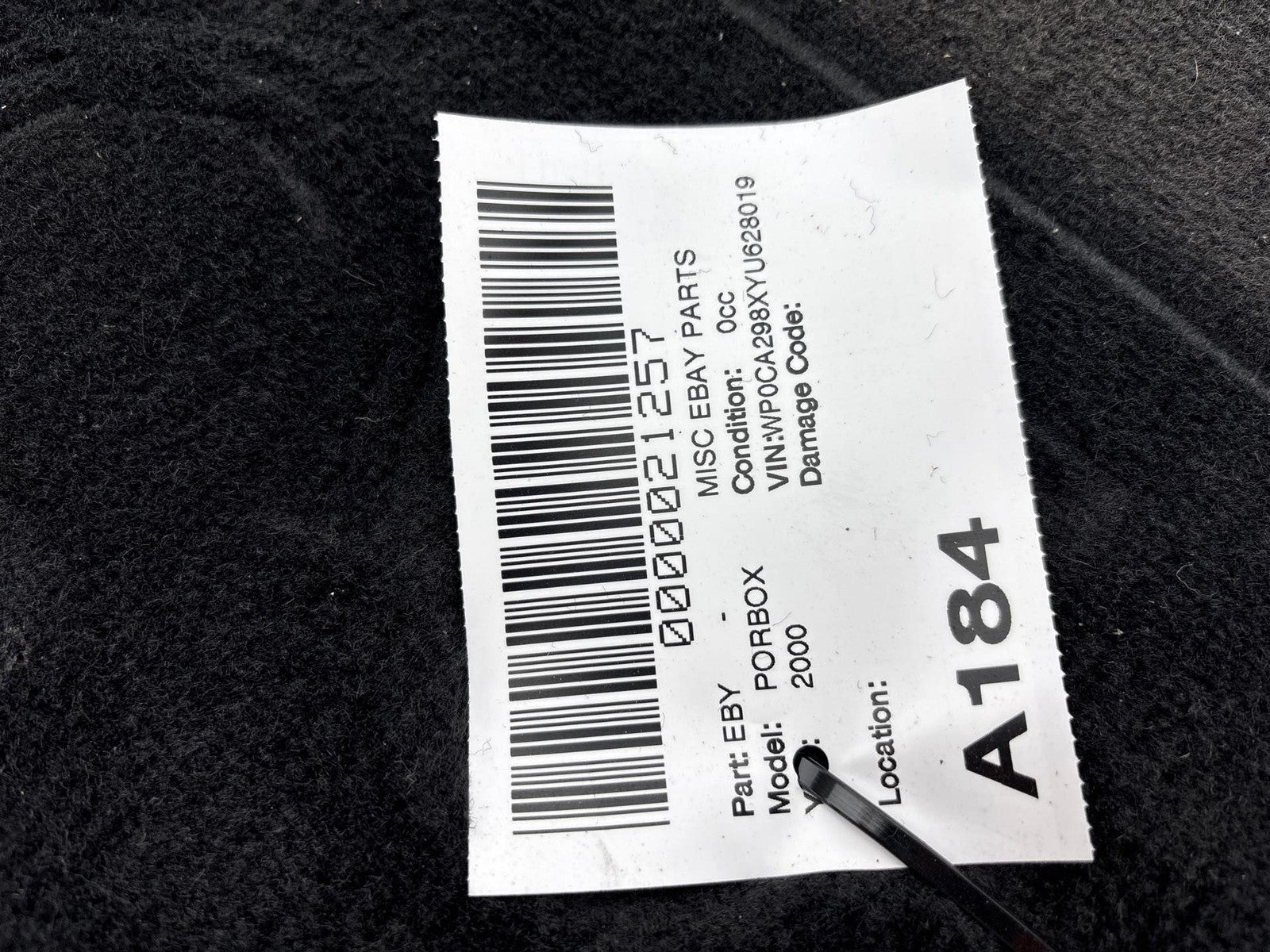 1997-2004 Porsche Boxster Engine Compartment Lining Carpet Cover OEM