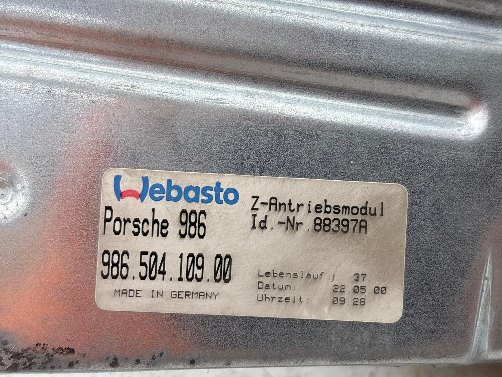 1997-2004 Porsche Boxster 986 Rear Spoiler Mechanism W/ Motor Assembly OEM