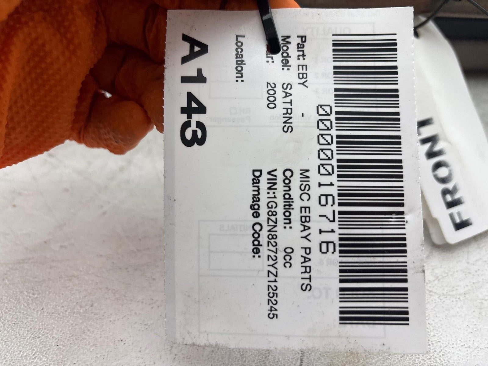 00-02 Saturn Sw2 Front Driver Side Upper Seat Cushion Oem